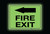Glow: Fire Exit Arrow Left (Rectangle) - Floor Sign