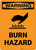 Warning: Burn Hazard with Icon - Portrait Wall Sign