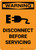 Warning: Disconnect Before Servicing with Icon - Portrait Wall Sign