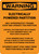 Warning: Electric Powered Partition - Portrait Wall Sign
