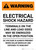 Warning: Electrical Shock Hazard DC Voltage - Portrait Wall Sign