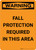 Warning: Fall Protection Required in This Area - Portrait Wall Sign