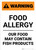 Warning: Food Allergy - Our Food May Contain Fish Products - Portrait Wall Sign