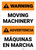 Warning: Moving Machinery Bilingual Spanish - Portrait Wall Sign