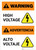 Warning: High Voltage - Bilingual Spanish - Portrait Wall Sign