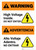 Warning: High Voltage Inside - Do Not Enter Bilingual Spanish - Portrait Wall Sign