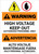 Warning: High Voltage Keep Out - Authorized Bilingual Spanish - Portrait Wall Sign