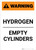 Warning: Hydrogen - Empty Cylinders - Portrait Wall Sign