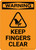 Warning: Keep Fingers Clear with Icon - Portrait Wall Sign