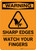 Warning: Sharp Edges with Icon - Portrait Wall Sign