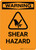 Warning: Shear Hazard with Icon - Portrait Wall Sign