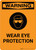 Warning: Wear Eye Protection with Icon - Portrait Wall Sign