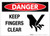 Danger: Keep Fingers Clear - Label