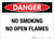Danger: No Smoking No Open Flames - Label