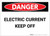 Danger: Electric Current/Keep Off - Label