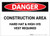 Danger: Construction Area - Hard Hat and High-Vis Vest Required - Label