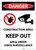 Danger: Construction Area - Keep Out/Area Under Surveillance Portrait with Graphic - Label