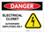 Danger: Electrical Closet - Authorized Employees Only with Graphic - Label