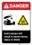 Danger: Acid Contact Will Result in Severe Burns ANSI Portrait - Label
