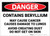 Danger: Contains Beryllium/May Cause Cancer - Label