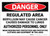 Danger: Beryllium Cancer Regulated Area - Label