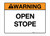 Warning - Open Stope - Wall Sign