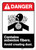 Danger: Contains Asbestos Fibers Avoid Creating Dust Portrait ANSI- Label