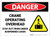Danger: Crane Operating Overhead Stay Out From Under Suspended Loads - Label