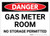 Danger: Gas Meter Room - No Storage Permitted - Label