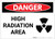 Danger: High Radiation Area Landscape with Graphic - Label