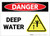 Danger: Deep Water Landscape with Graphic - Label