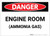 Danger: Engine Room Ammonia Gas - Label