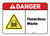 Danger: Hazardous Waste ANSI - Label