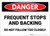 Danger: Frequent Stops and Backing/Do Not Follow Too Closely - Label