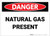 Danger: Natural Gas Present - Label