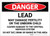 Danger: Lead Hazard - Label