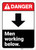 Danger: Men Working Below ANSI - Label