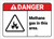 Danger: Methane Gas in This Area ANSI - Label