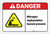 Danger: Nitrogen Asphyxiation Hazard ANSI - Label