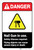 Danger: Nail Gun in Use Safety Glasses Required - Label