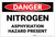 Danger: Nitrogen Asphyxiation Hazard Present - Label