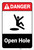 Danger: Open Hole ANSI - Label