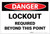 Danger: Lockout Required Beyond This Point - Label