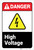 Danger: High Voltage ANSI - Label