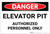 Danger: Elevator Pit - Authorized Personnel Only - Label