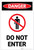 Danger: Do Not Enter Portrait with Graphic - Label