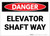 Danger: Elevator Shaft Way Warning - Label