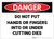 Danger: Do Not Put Hands or Fingers Into Under Cutting Dies - Label