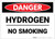 Danger: Hydrogen No Smoking - Label