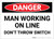Danger: Man Working Line Don't Throw Switch - Label